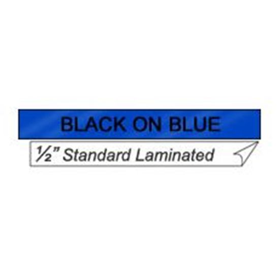 Brother 12mm (1/2") Black on Blue Laminated Tape (15m/50') (1/Pkg) 1
