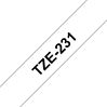 Brother 12mm (1/2") Black on White Laminated Tape (8m/26.2') (1/Pkg) For use in TZ P-Touch: All TZ Machines 1