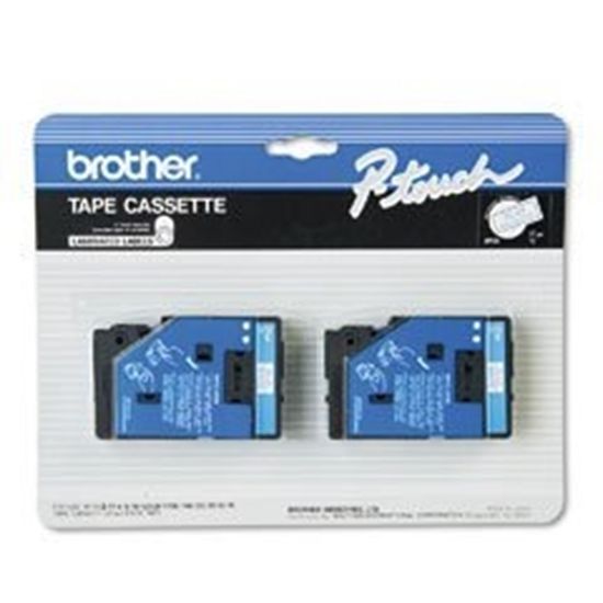 Brother 12mm (1/2") Blue on White Laminated Tape (7.7m/25') (2/Pkg) 1