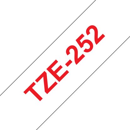 Brother 24mm (1") Red on White Laminated Tape (8m/26.2') (1/Pkg) For use in PT-530 550 3600 9200DX 9200PC 9400 9500PC 9600 1