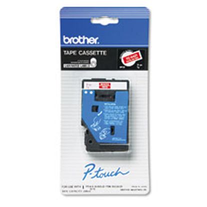 Brother 9mm (3/8") White on Red Laminated Tape (7.7m/25') (1/Pkg) 1