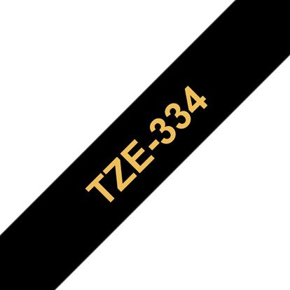 Brother 12mm (1/2") Gold on Black Laminated Tape (8m/26.2') (1/Pkg) For use in TZ P-Touch: All TZ Machines 1