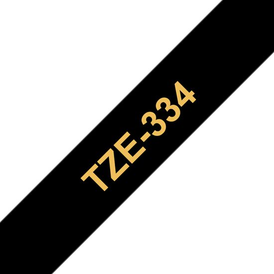 Brother 12mm (1/2") Gold on Black Laminated Tape (8m/26.2') (1/Pkg) For use in TZ P-Touch: All TZ Machines 1