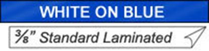 Brother 9mm (3/8") White on Blue Laminated Tape (7.7m/25') (1/Pkg) 1
