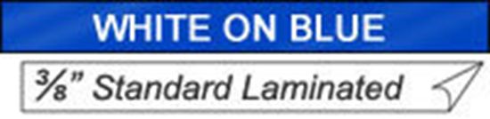 Brother 9mm (3/8") White on Blue Laminated Tape (7.7m/25') (1/Pkg) 1