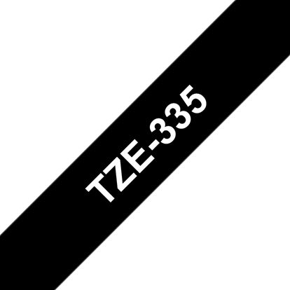 Brother 12mm (1/2") White on Black Laminated Tape (8m/26.2') (1/Pkg) For use in TZ P-Touch: All TZ Machines 1