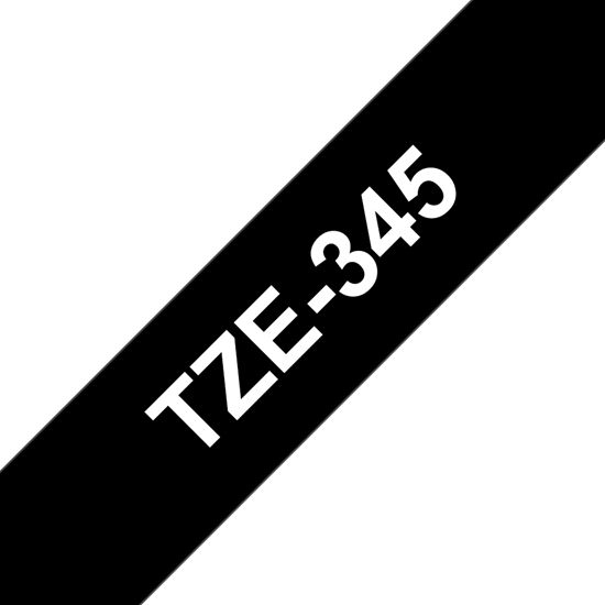 Brother 18mm (3/4") White on Black Laminated Tape (8m/26.2') (1/Pkg) For use in TZ P-Touch: All TZ Machines Except PT-200 1100 1130 1300 1160 1170S 1180 1200 2030 2730 ST-1150 1