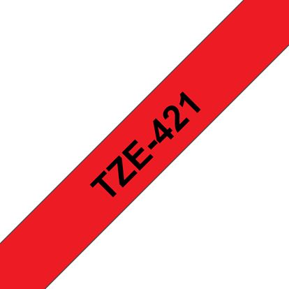 Brother 9mm (3/8") Black on Red Laminated Tape (8m/26.2') (1/Pkg) For use in TZ P-Touch: All TZ Machines 1