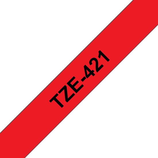 Brother 9mm (3/8") Black on Red Laminated Tape (8m/26.2') (1/Pkg) For use in TZ P-Touch: All TZ Machines 1