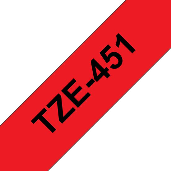 Brother 24mm (1") Black on Red Laminated Tape (8m/26.2') (1/Pkg) For use in PT-530 550 3600 9200DX 9200PC 9400 9500PC 9600 1