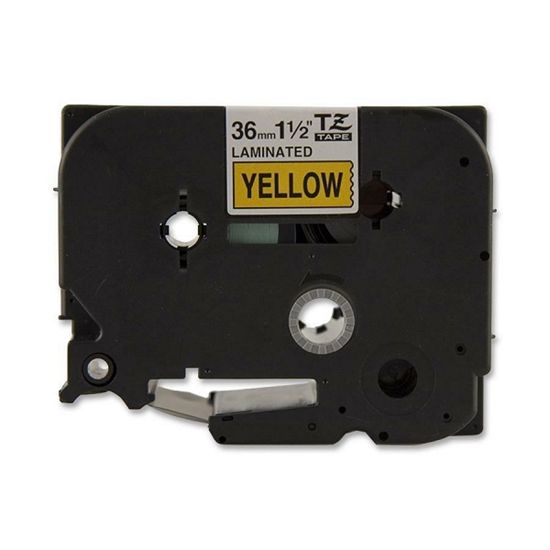 Brother 36mm (1 1/2") Black on Yellow Laminated Tape (8m/26.2') (1/Pkg) 1