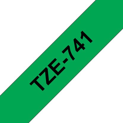 Brother 18mm (3/4") Black on Green Laminated Tape (8m/26.2') (1/Pkg) For use in TZ P-Touch: All TZ Machines Except PT-200 1100 1130 1300 1160 1170S 1180 1200 2030 2730 ST-1150 1