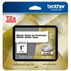 Brother P-Touch 1400 1500PC 1600 2200 2210 2300 2310 2400 2410 2430PC 2600 2610 2700 2730 Black Print on Premium Matte White Laminated Tape (24mm (0.94") Wide x 8m (26.2') Long) 1