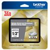 Brother P-Touch GL-100 PT-1000 1010 1090 1100 1190 1200 1230PC 1280 128AF 1290 1400 1500PC 1700 White Print on Premium Matte Gray Laminated Tape (12mm (0.47") Wide x 8m (26.2') Long) 1