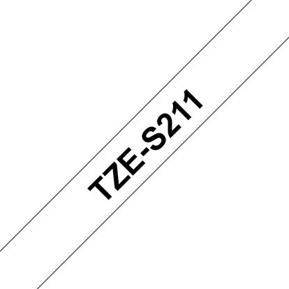 Brother 6mm (1/4") Black on White Extra Strength Super Adhesive Industrial Tape (8m/26.2') (1/Pkg) For use in TZ P-Touch: All TZ Machines 1