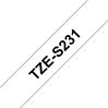 Brother 12mm (1/2") Black on White Extra Strength Super Adhesive Industrial Tape (8m/26.2') (1/Pkg) For use in TZ P-Touch: All TZ Machines 1