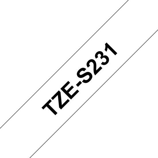 Brother 12mm (1/2") Black on White Extra Strength Super Adhesive Industrial Tape (8m/26.2') (1/Pkg) For use in TZ P-Touch: All TZ Machines 1