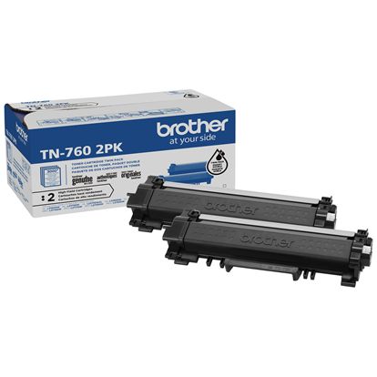 Brother High Yield Toner Cartridge Dual Pack (2 Pack of TN760) (2 x 3000 Yield) 1