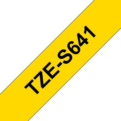 Brother 18mm (3/4") Black on Yellow Extra Strength Super Adhesive Industrial Tape (8m/26.2') (1/Pkg) For use in P-Touch: All TZ Machines Except PT-200 1100 1130 1300 1160 1170S 1180 1200 ST-11 1