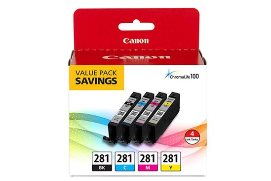 Canon (CLI-281) Four Color Ink Catridge Value Pack Includes K/C/M/Y 1