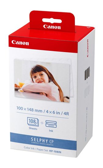Canon (KP-108IN) Black and Color Ink Cartridge & Photo Paper 1