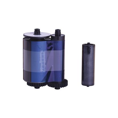 IDP YMCKO Full-Color Resin Black and Overlay Panel Ribbon with Cleaning Roller 250 Prints/Roll 1