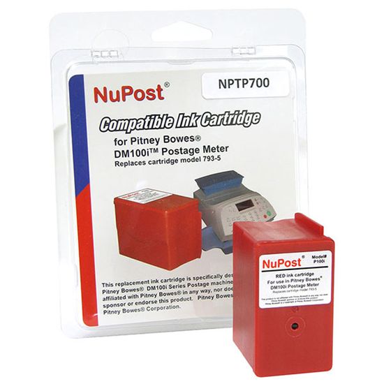 NuPost Non-OEM New Build Red Postage Meter Ink Cartridge (Alternative for Pitney Bowes 793-5) (3000 Yield) 1