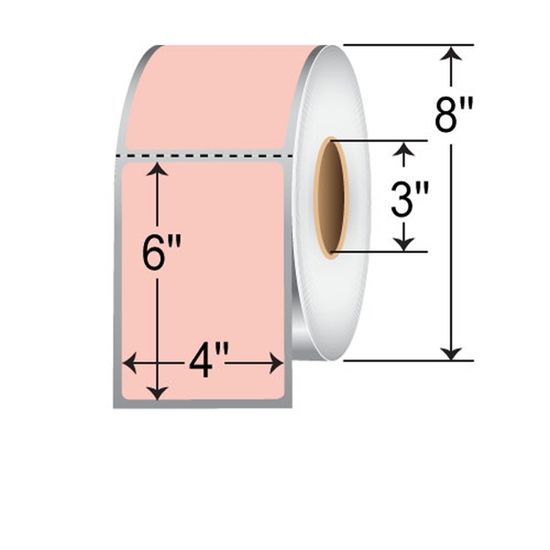TSC/PTX Industrial Label Thermal Transfer Paper (Pink Tint) (4" x 6") (3" Core) (8" OD) (1000 Labels/Roll) (4 Rolls/Ctn) 1