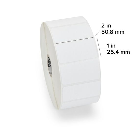 Zebra Direct Thermal Label Paper (2" x 1") 8000D Lab (1" Core) 1