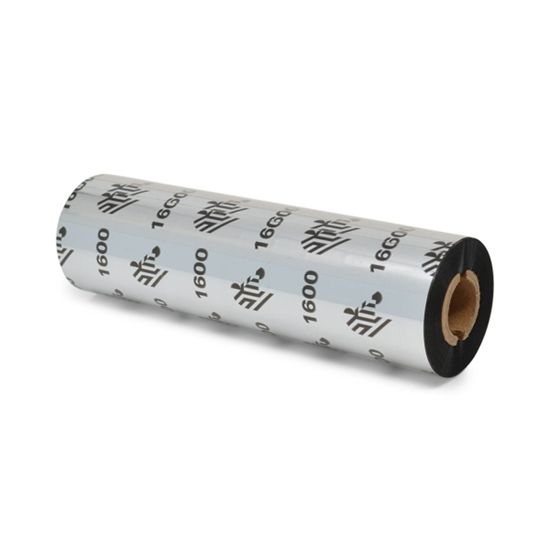 Zebra Thermal Transfer Ribbon Wax (4.33" x 229') 1600 Standard (0.5" Core) (24 Rolls/Ctn) 1