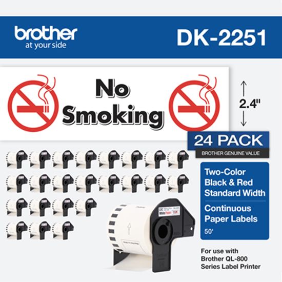 Brother Continuous Length Paper Label 62mm x 15.2mm (2.44" x 50') - 24 pack 1