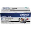 Brother Standard Yield Black Toner Cartridge Dual Pack (2 Pack of TN221BK) (2 x 2500 Yield) 2