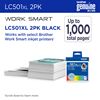 Brother 2-Pack High Yield Black Ink Cartridges (500 Yield Each) 2
