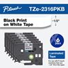 Brother 12mm (0.47") Black on White Tape (2 Pack of TZE2316) All TZ Machines 1