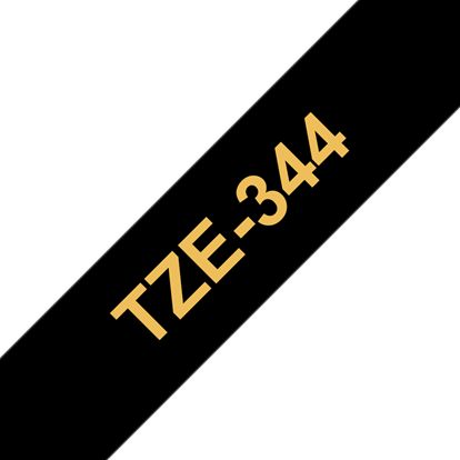 Brother 18mm (3/4") Gold on Black Laminated Tape (8m/26.2') (1/Pkg) For use in TZ P-Touch: All TZ Machines Except PT-200 1100 1130 1300 1160 1170S 1180 1200 2030 2730 ST-1150 1