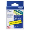 Brother 24mm (1") Black on Yellow Laminated Tape (8m/26.2') (1/Pkg) For use in PT-530 550 3600 9200DX 9200PC 9400 9500PC 9600 3
