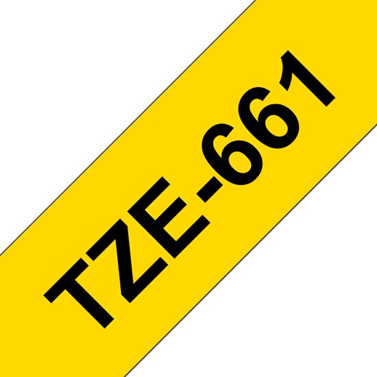 Brother 36mm (1 1/2") Black on Yellow Laminated Tape (8m/26.2') (1/Pkg) For use in TZ P-Touch: PT-530 550 3600 9200DX 9200PC 9400 9500PC 9600 Only 1