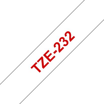 Brother 12mm (1/2") Red on White Laminated Tape (8m/26.2') (1/Pkg) For use in TZ P-Touch: All TZ Machines 1