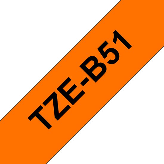 Brother 24mm (1") Black on Fluorescent Orange Laminated Tape (5m/16.4') For use in PT-530 550 3600 9200DX 9200PC 9400 9500PC 9600 1