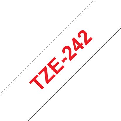 Brother 18mm (3/4") Red on White Laminated Tape (8m/26.2') (1/Pkg) For use in TZ P-Touch: All TZ Machines Except PT-200 1100 1130 1300 1160 1170S 1180 1200 2030 2730 ST-1150 1
