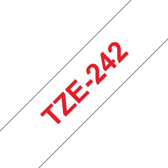 Brother 18mm (3/4") Red on White Laminated Tape (8m/26.2') (1/Pkg) For use in TZ P-Touch: All TZ Machines Except PT-200 1100 1130 1300 1160 1170S 1180 1200 2030 2730 ST-1150 1
