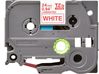Brother 24mm (1") Red on White Laminated Tape (8m/26.2') (1/Pkg) For use in PT-530 550 3600 9200DX 9200PC 9400 9500PC 9600 2