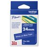 Brother 18mm (3/4") Black on Blue Laminated Tape (8m/26.2') (1/Pkg) For use in TZ P-Touch: All TZ Machines Except PT-200 1100 1130 1300 1160 1170S 1180 1200 2030 2730 ST-1150 3