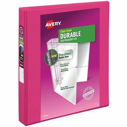 Avery&reg; Durable View 3 Ring Binder, 1" Slant Rings, 1 Pink Binder (17830) 1