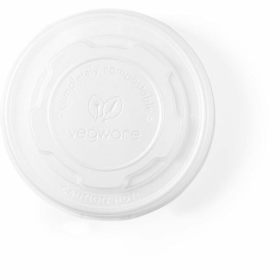 Vegware Flat CPLA Lids for 90-Series Soup Containers 1