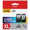 Canon PG-260 XL / CL-261 XL Original High Yield Inkjet Ink Cartridge - Value Pack - Black, Cyan, Magenta, Yellow - 2 / Pack 1