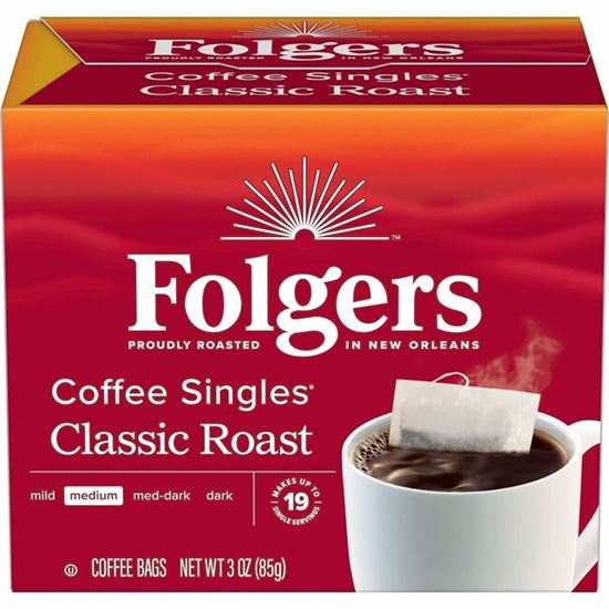 Folgers&reg; Bag, Instant, Packet Singles Medium-Roast Coffee Bags 1