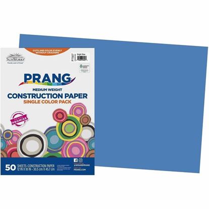 Prang Construction Paper, Bright Blue, 12" x 18" , 50 Sheets 1