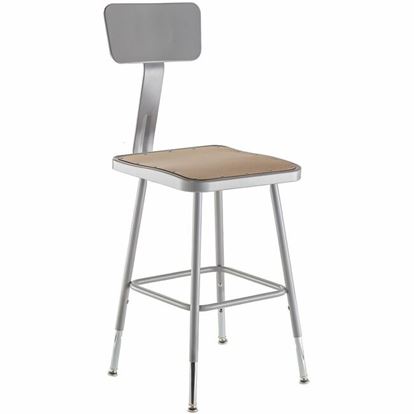 National Public Seating 6300 Series Heavy-Duty Square-Seat Stools 1