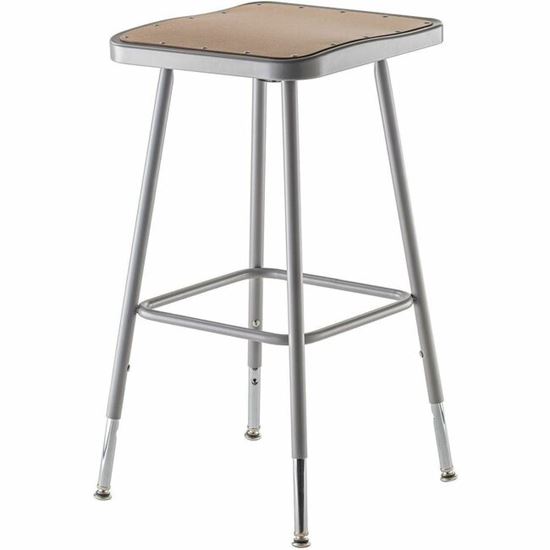 National Public Seating 6300 Series Heavy-Duty Square-Seat Stools 1